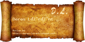 Deres Lóránt névjegykártya