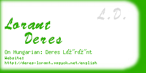 lorant deres business card